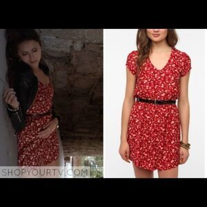 Kimchi Blue red floral button front dress  Size XS